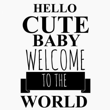  Sticker hello cute baby welcome to the world