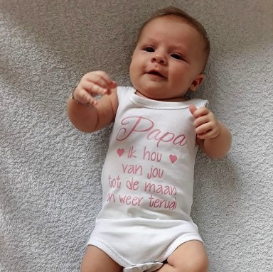 Vaderdag baby eerste romper en shirt tekst