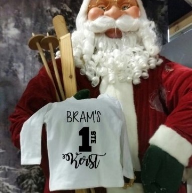 Baby shirt met tekst goedkoop laten bedrukken kerst