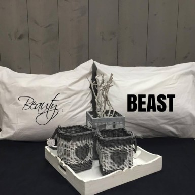 Kussensloop set Beauty Beast
