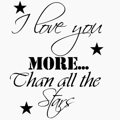 Sticker I love you more than all the stars