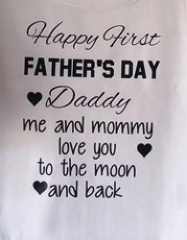 Shirt, Vaderdag, tekst, Happy, first, father's, Day, moon