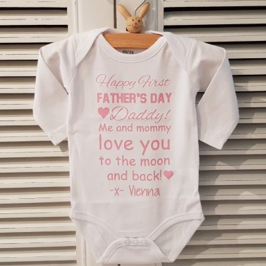 Romper, vaderdag, tekst, Happy, first, father’s, Day, daddy, moon