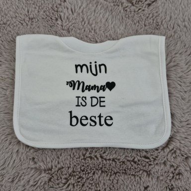 Baby Slabbetje met tekst -  mijn mama is de beste