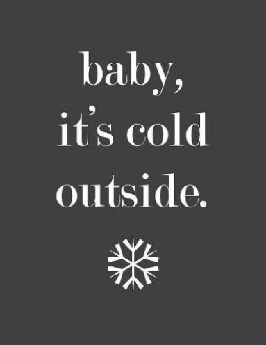 Kerststicker Baby it's cold outside