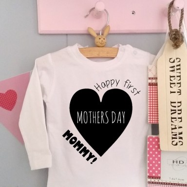 Rompertje Happy first mothers mother's day met x naam Moederdag mother mothersday eerste