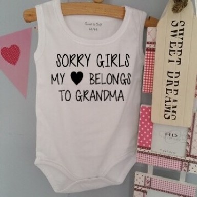 Rompertje met tekst - Sorry girls, my heart belongs to grandma