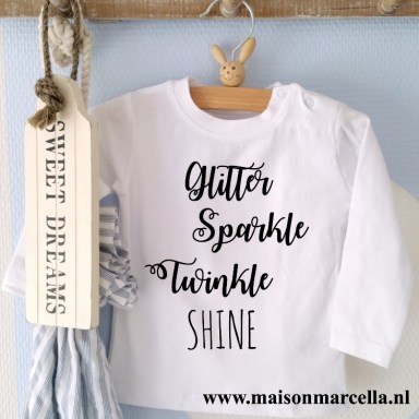 Shirtje Glitter SparkleTwinkle Shine kan met naam