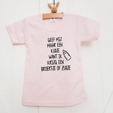 roze, shirtje, tekst, zwangerschap, broertje, zusje, kusje