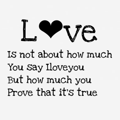   Muursticker Love is not about how much