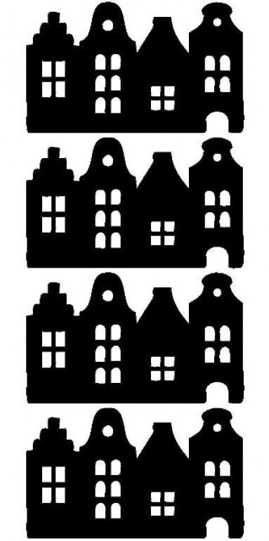 Plaatje stickers grachtenpanden grachtenhuizen amsterdamse grachten huizen panden huisjes