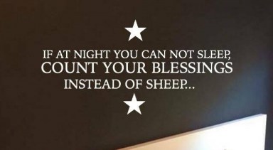 Slaapkamersticker If at night you cannot sleep count your blessings instead of sheep